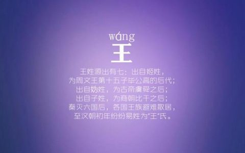 王姓的主要源流，关于王姓的来源