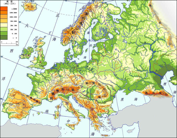 欧洲地势特点（欧洲地势特点哪边高）