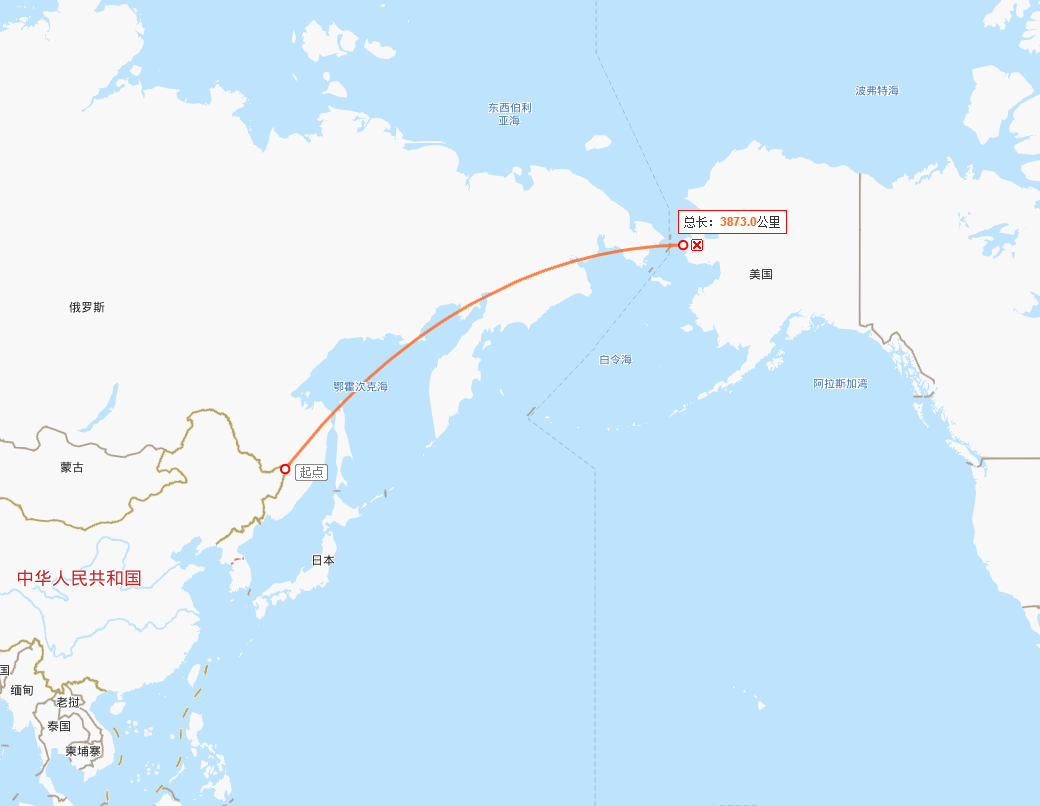美国到中国多少公里（美国靠近中国哪个省）