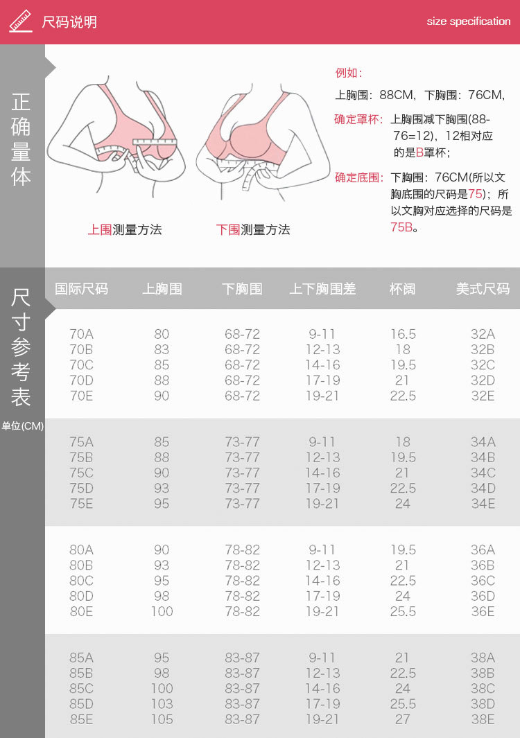 胸罩75a和75b有什么区别（胸罩75a和75b哪个大）