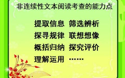 非连续性文本是什么意思（非连续性文本阅读答题技巧）